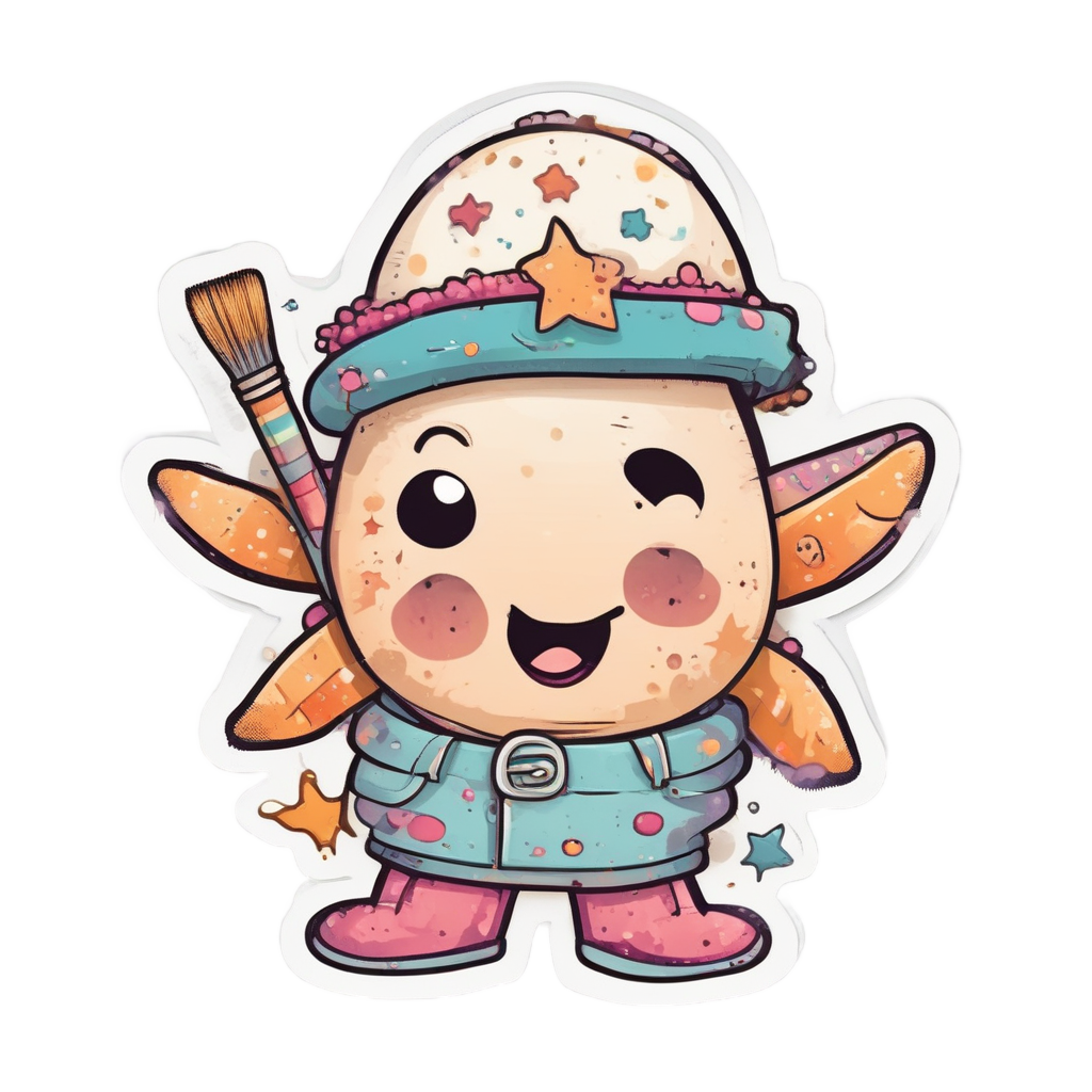 Artistic Starfish Painter — ocean nursery stickers