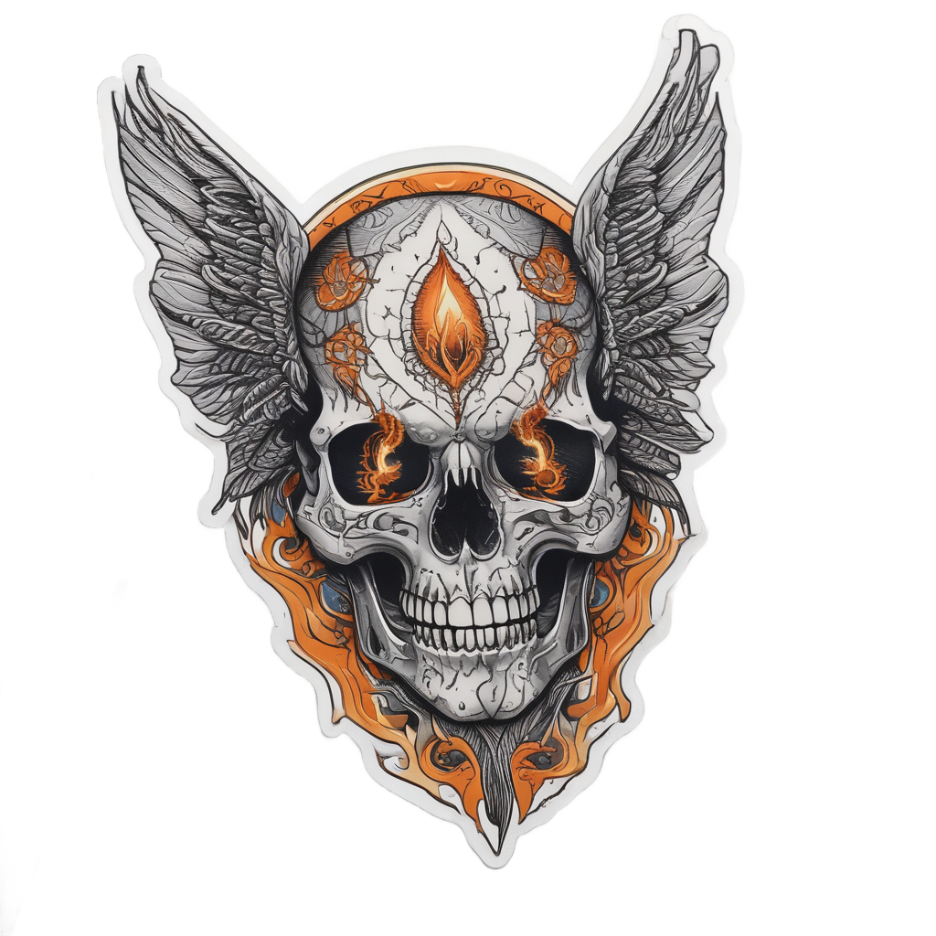 Ashen Moth Skull — gothic stickers