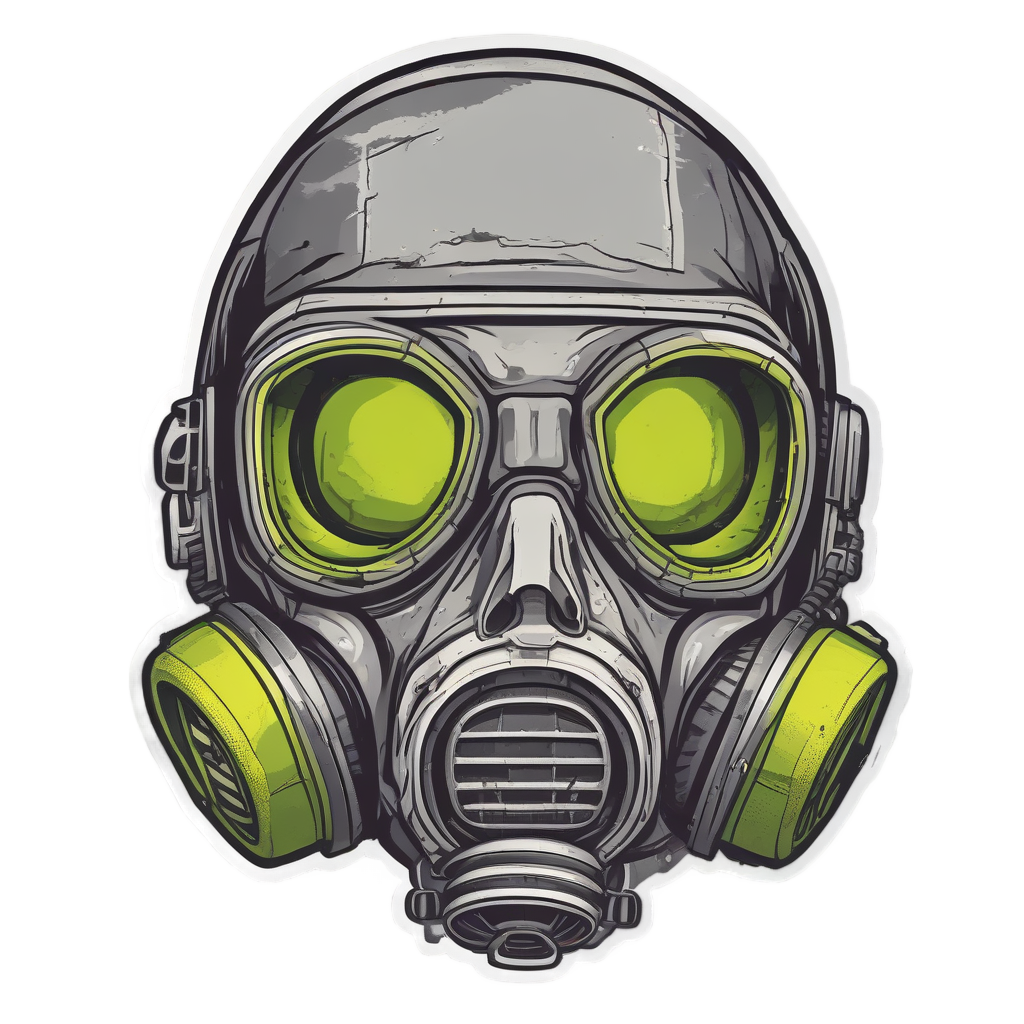 Ashen Skull Howler — gas mask stickers