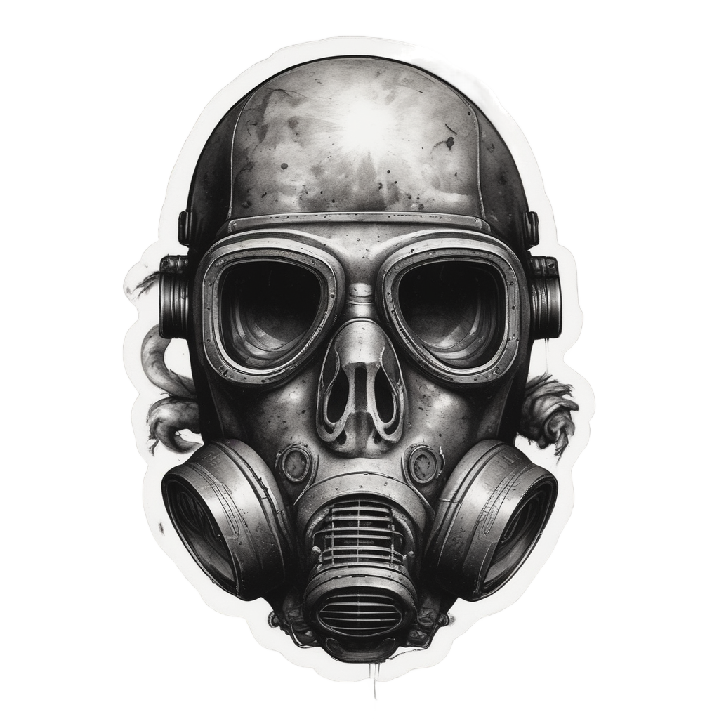 Ashes to Art — gas mask stickers