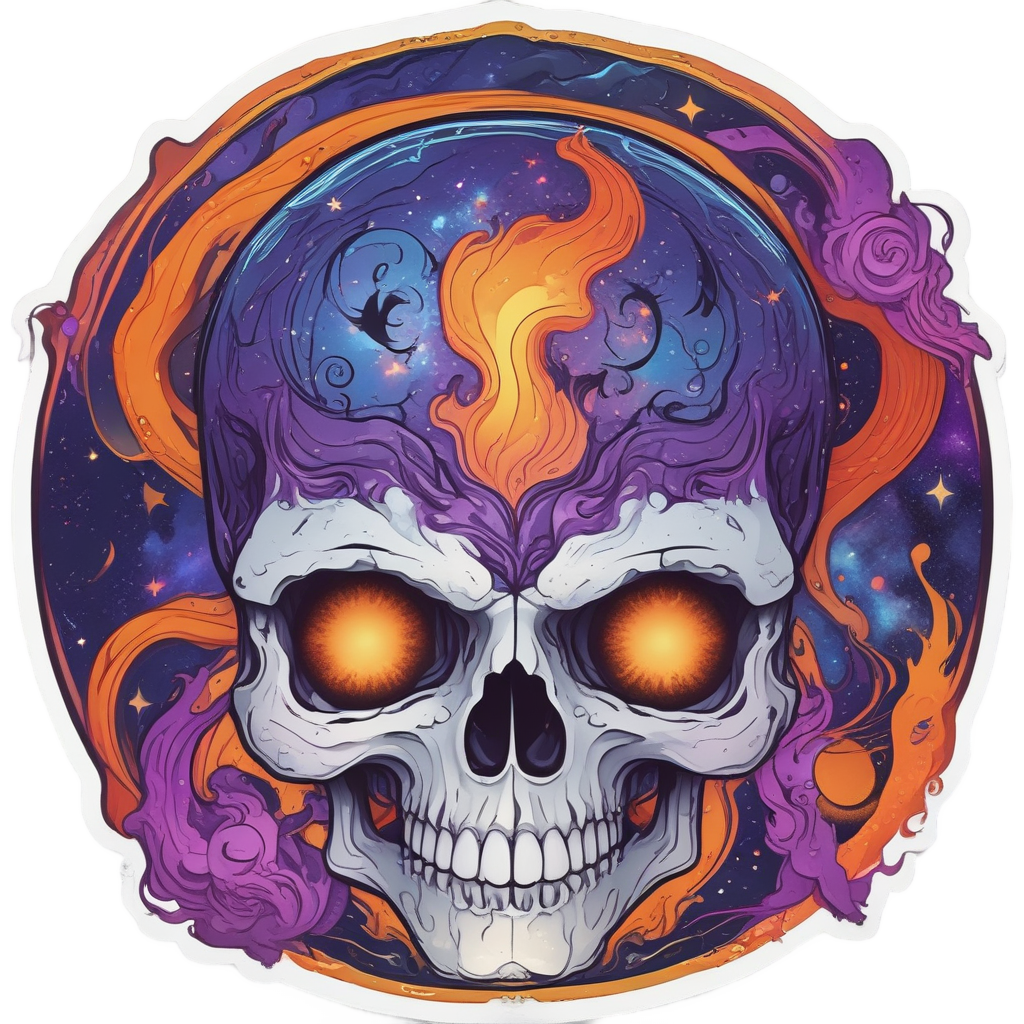 Astral Fire Skull — galaxy stickers