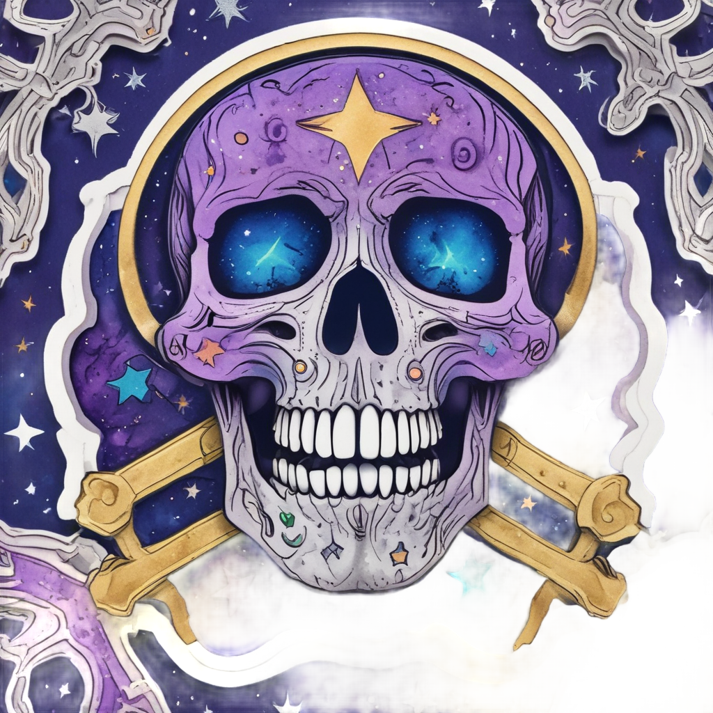 Astro Pirate Jolly — skull & crossbones stickers