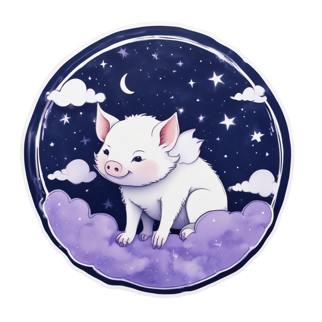Astrologer Piglet Stars — farm nursery stickers