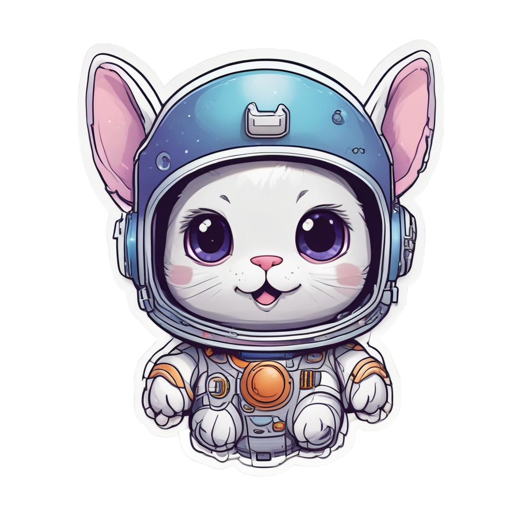 Astronaut Badge Bunny — open road stickers