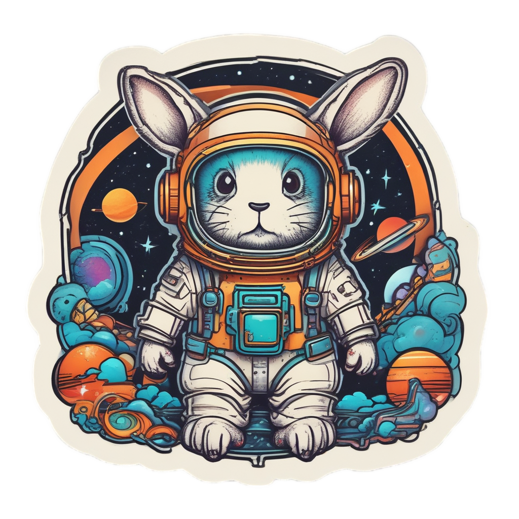 Astronaut Bunny Voyage — farm nursery stickers