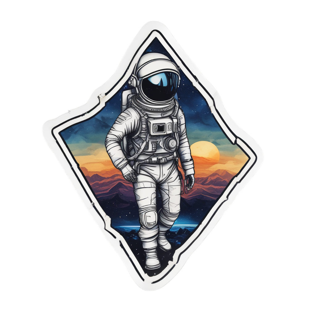 Astronaut Caution Orbit — warning signage stickers