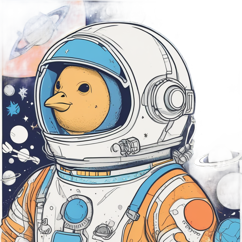 Astronaut Chick in Space — farm nursery stickers