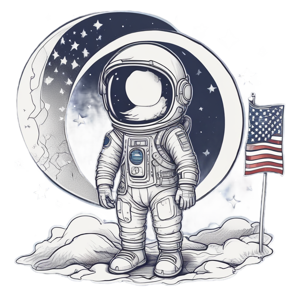 Astronaut Chick on Moon — farm nursery stickers