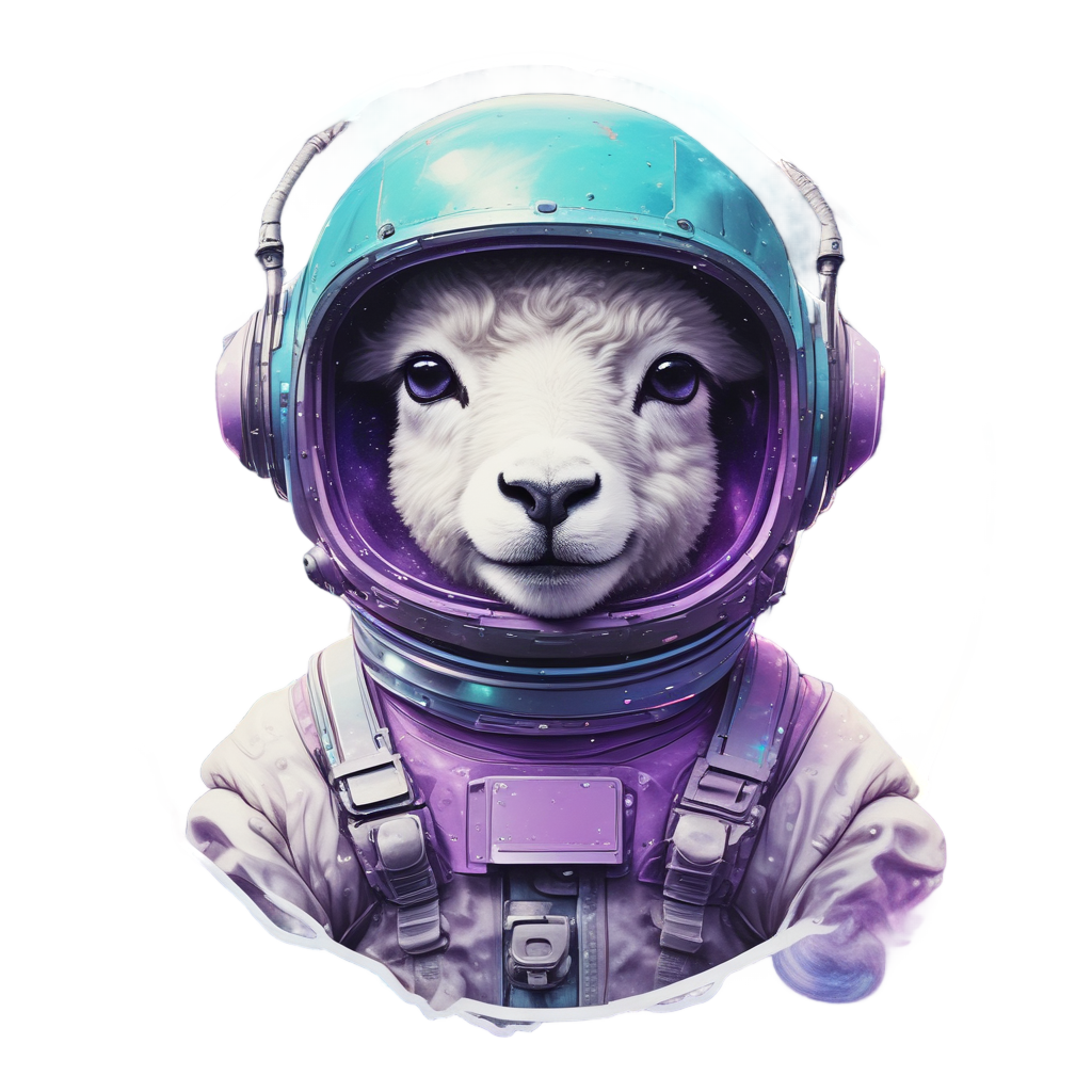 Astronaut Lamb in Space — farm nursery stickers