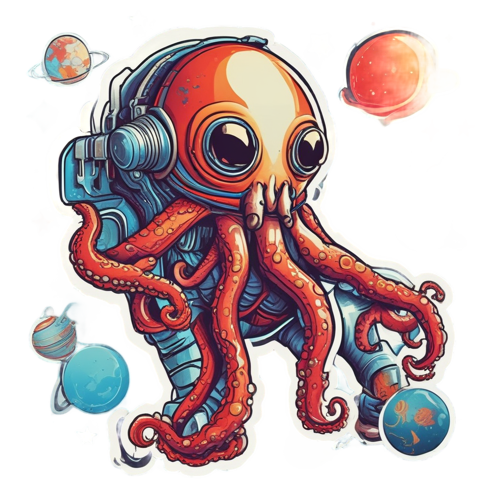 Astronaut Octopus Explorer — ocean nursery stickers