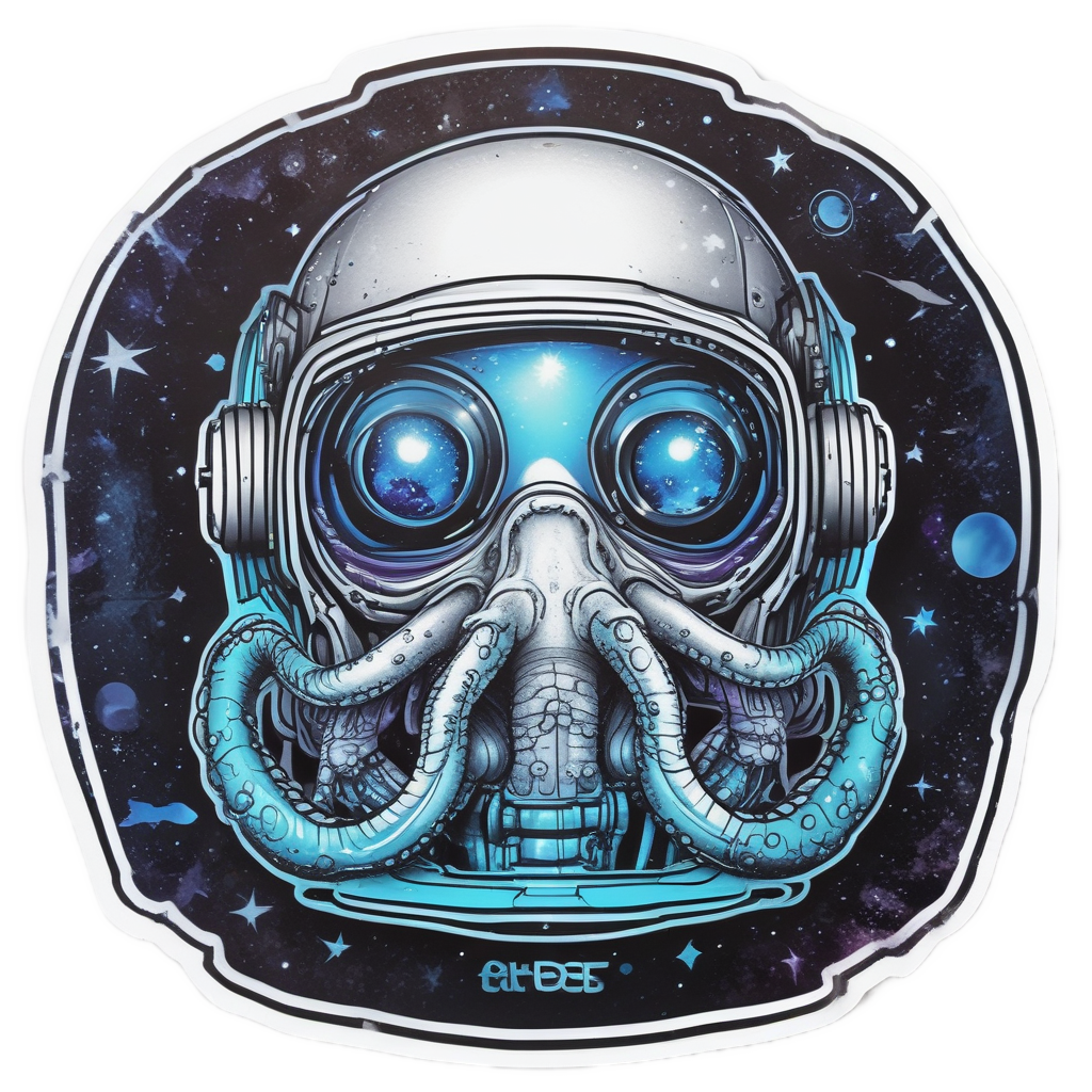 Astronaut Octopus Orbit — ocean nursery stickers