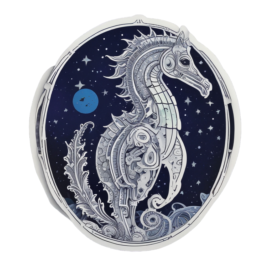 Astronaut Seahorse Space — ocean nursery stickers