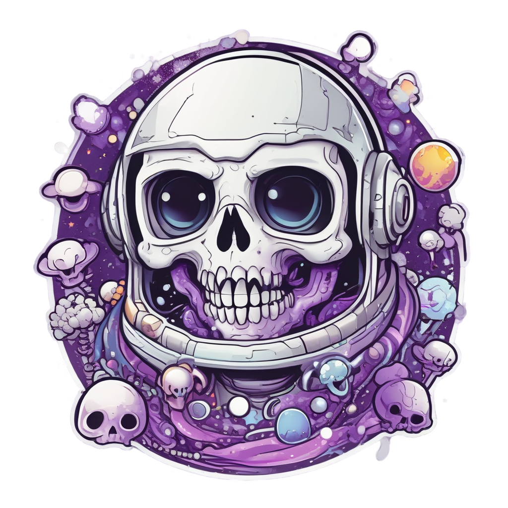 Astronaut Skull — skull & crossbones stickers