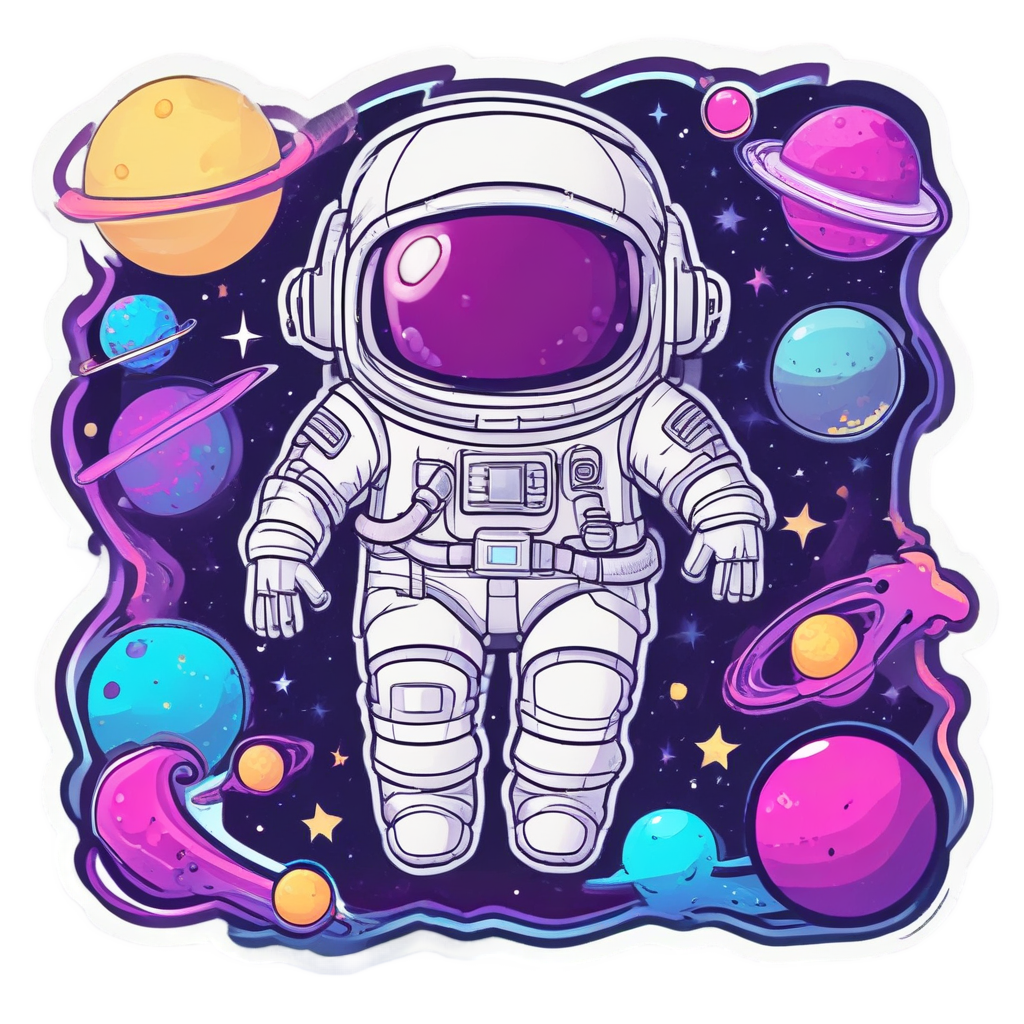 Astronaut Space Cruiser — motorcycles stickers