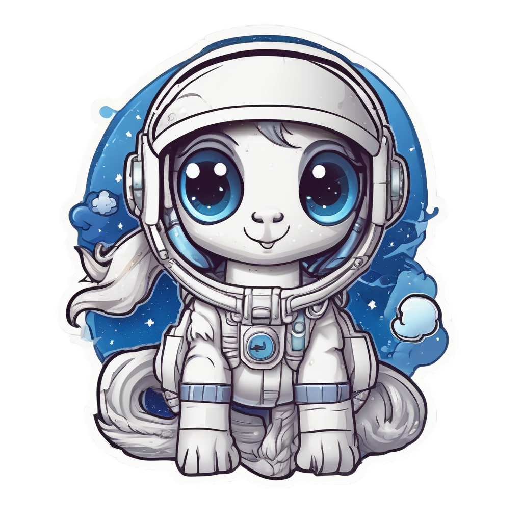 Astronaut Space Pony — farm nursery stickers