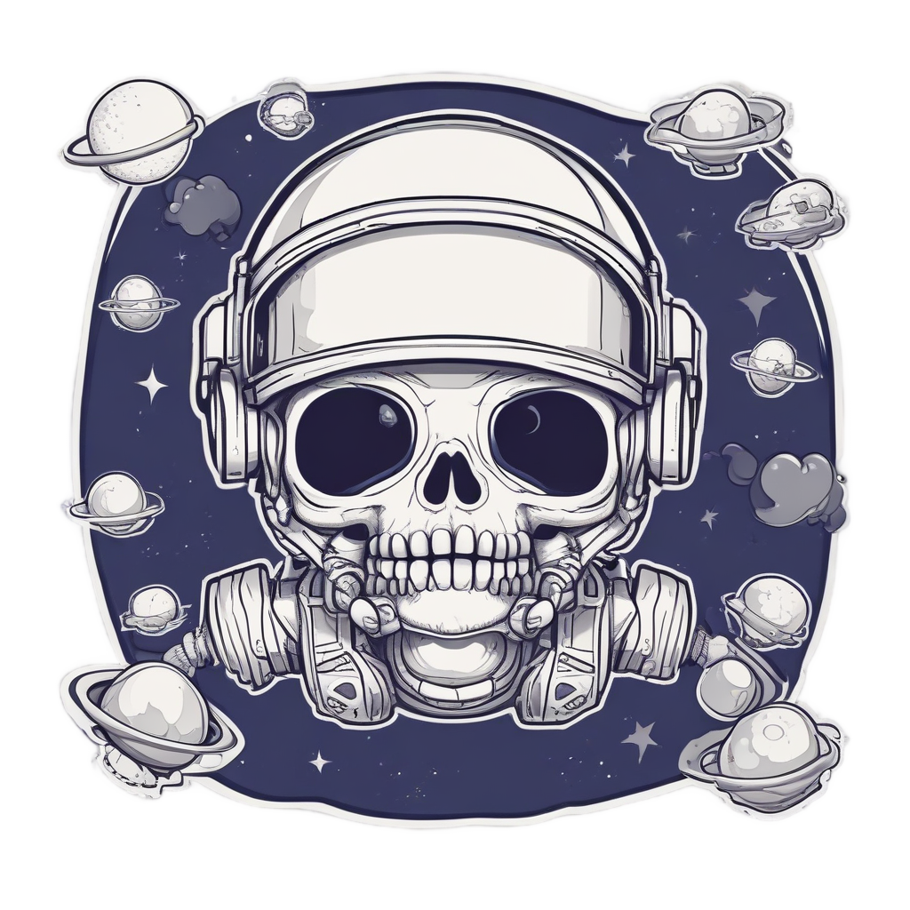 Astronaut Space Skull — skull & crossbones stickers