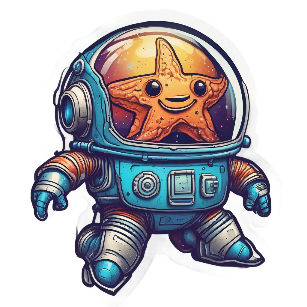 Astronaut Starfish Explorer — ocean nursery stickers