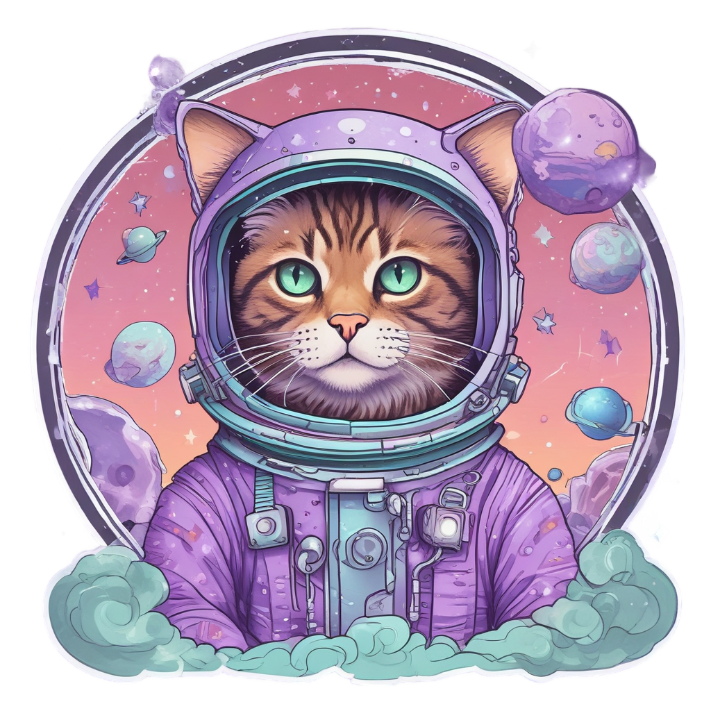Astronaut Tabby Space — animals & pets stickers
