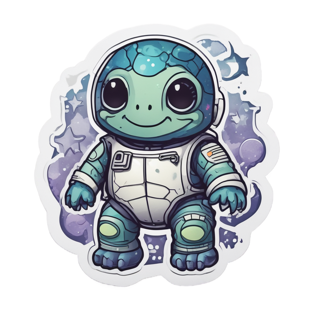 Astronaut Turtle Space — ocean nursery stickers