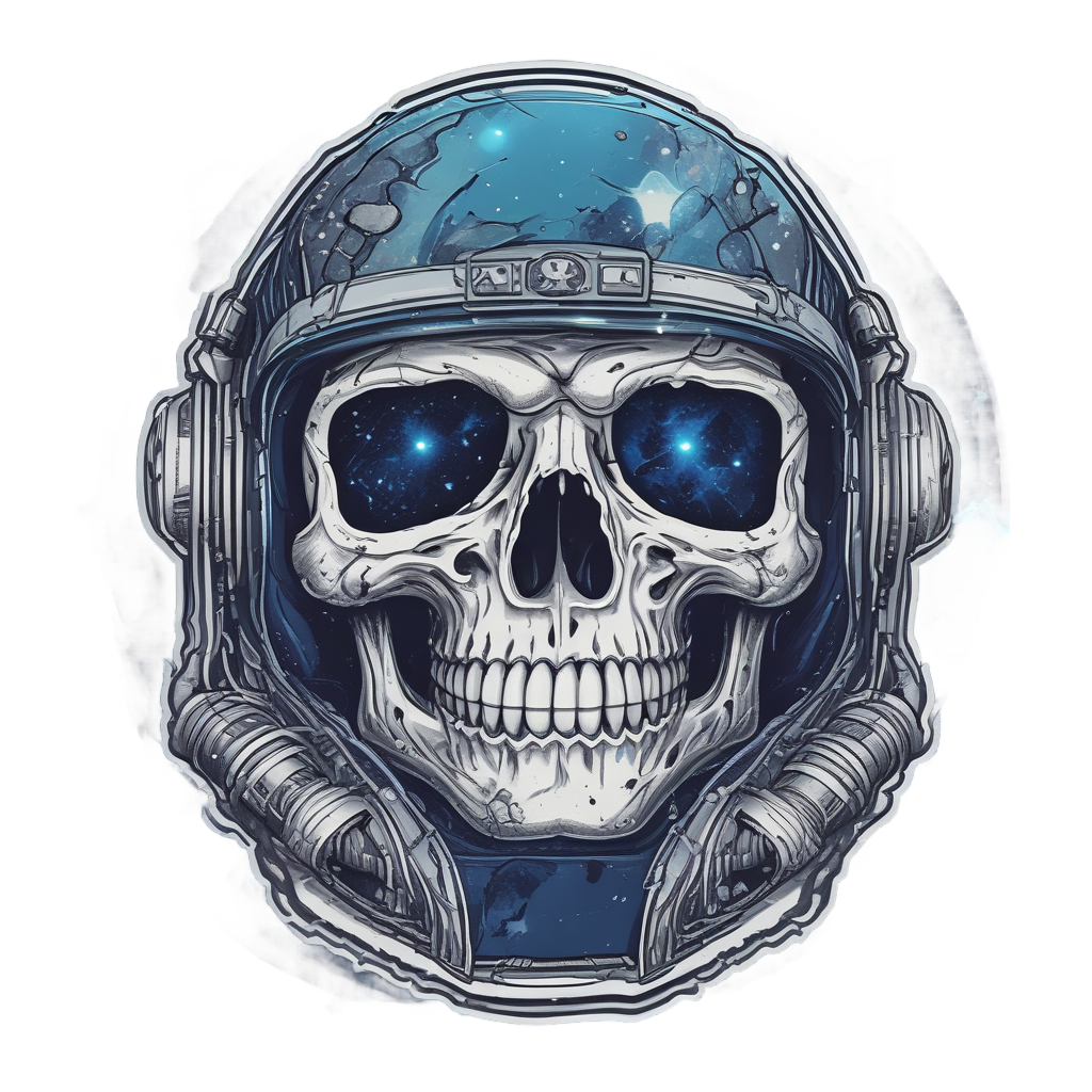 Astronaut Void Barbed Skull — barbed wire stickers