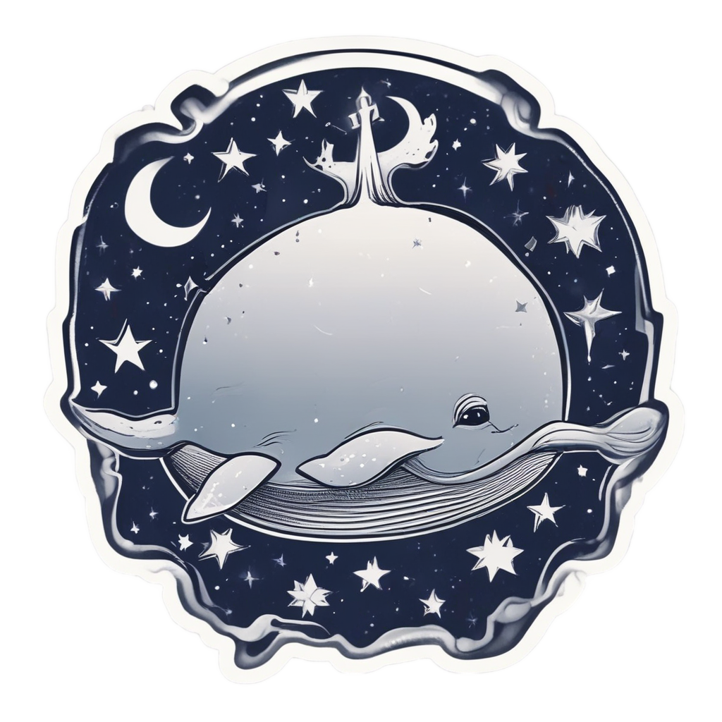 Astronaut Whale in Space — ocean nursery stickers