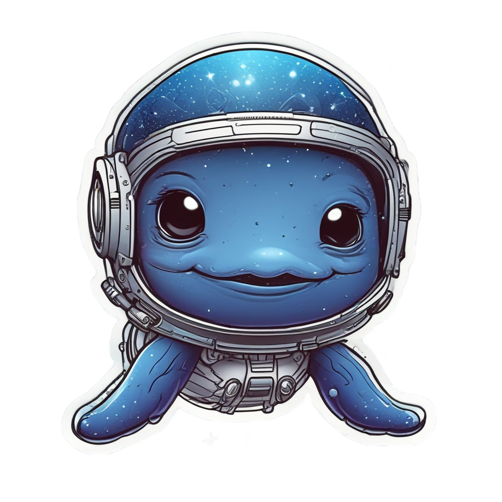 Astronaut Whale Space — ocean nursery stickers