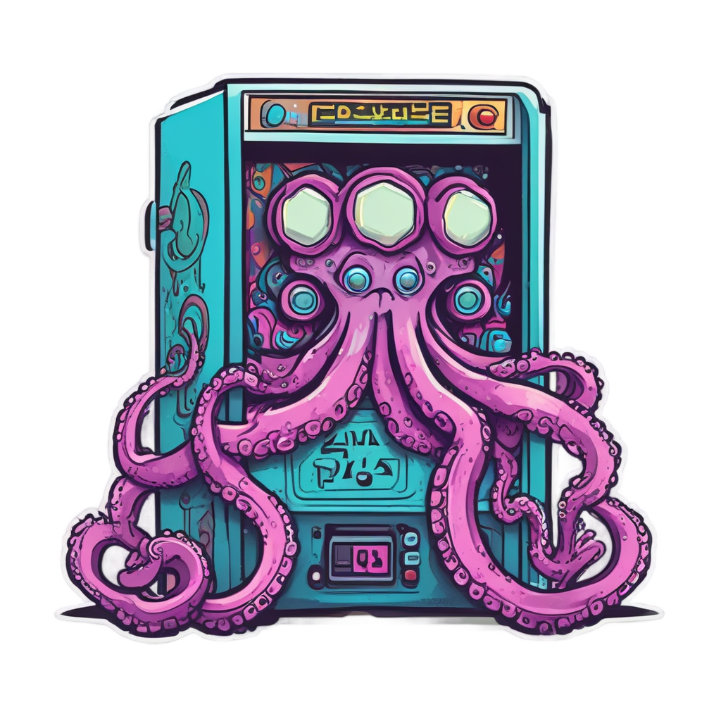 Atari Octopus Gamer — ocean nursery stickers