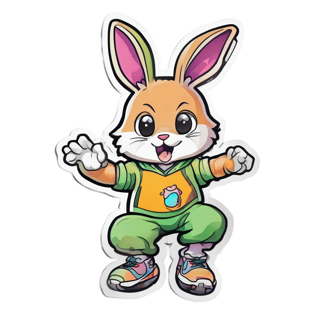 Athlete Bunny Sprint — farm nursery stickers