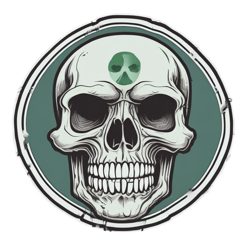 Atomic Skull with Trefoil — horror stickers
