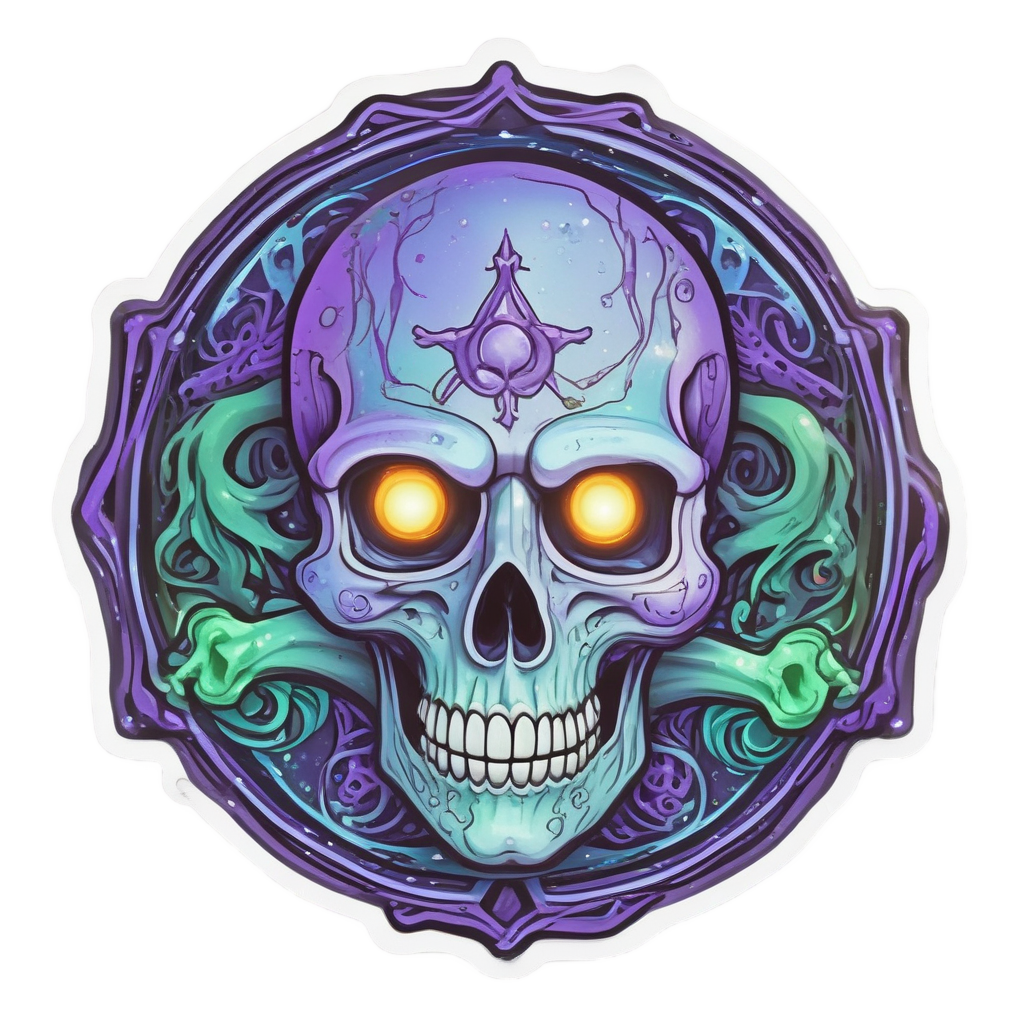 Aura poison skull — skull & crossbones stickers