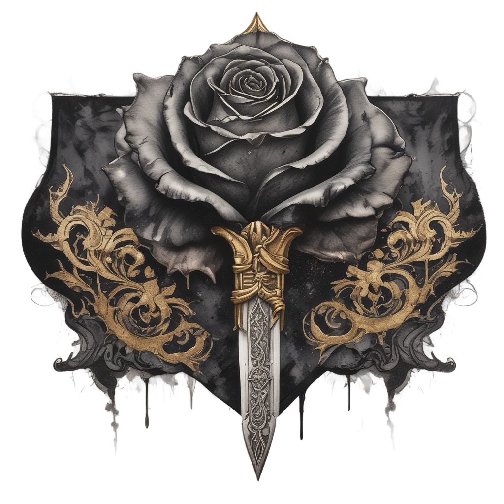 Aureate Rose Vein — snake, dagger & rose stickers