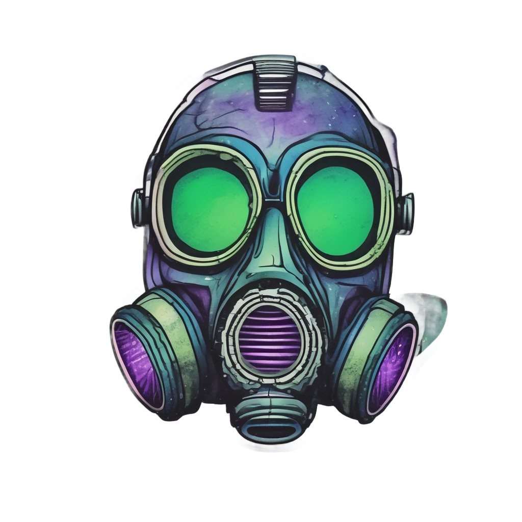 Aurora Borealis Breather — gas mask stickers