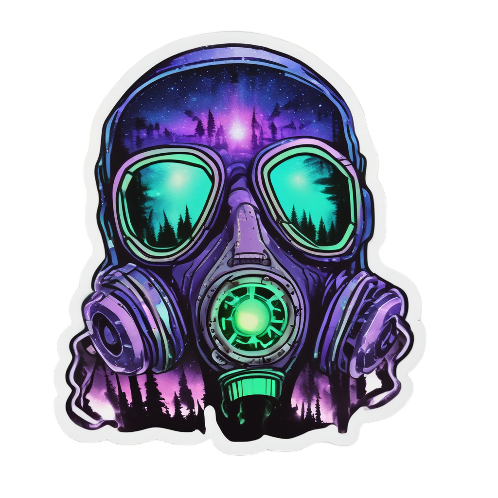 Aurora Borealis Gas Mask — gas mask stickers