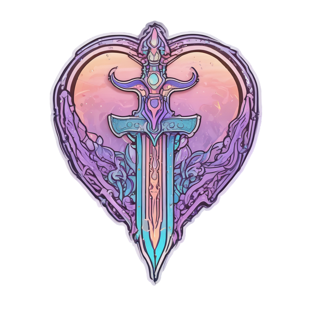 Aurora Heart Blade — american traditional stickers