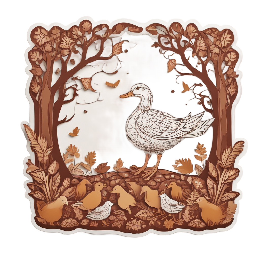 Autumn Acorn Duck — animals & pets stickers