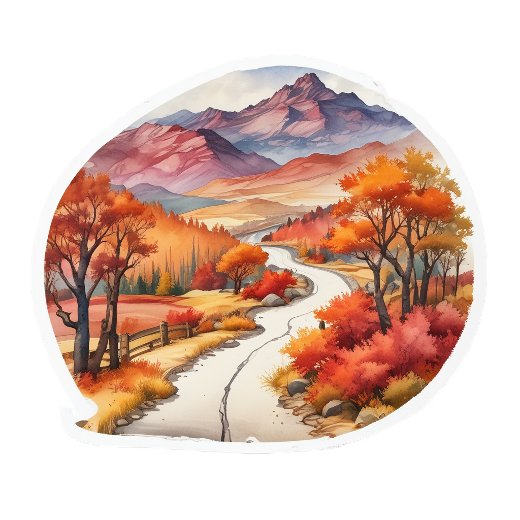 Autumn Curve Glow — open road stickers
