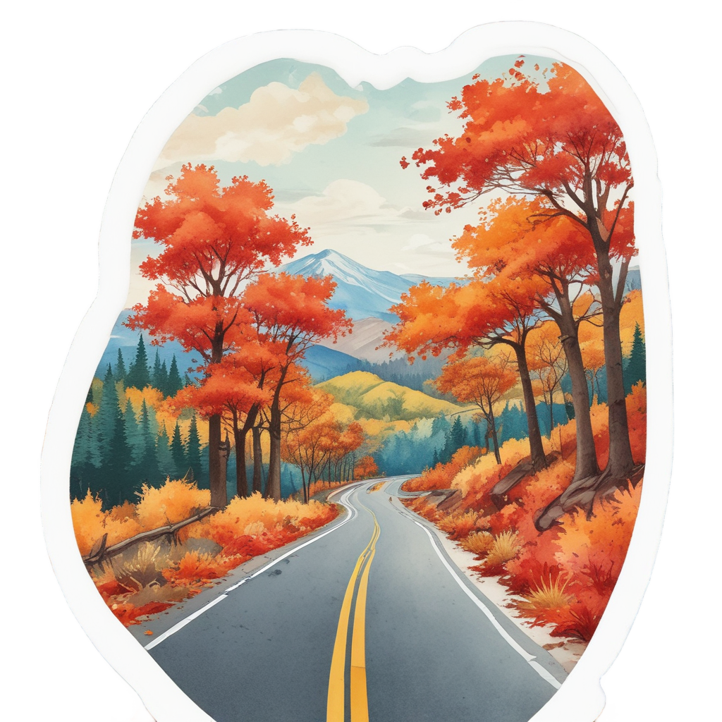 Autumn Leaf Loop — open road stickers
