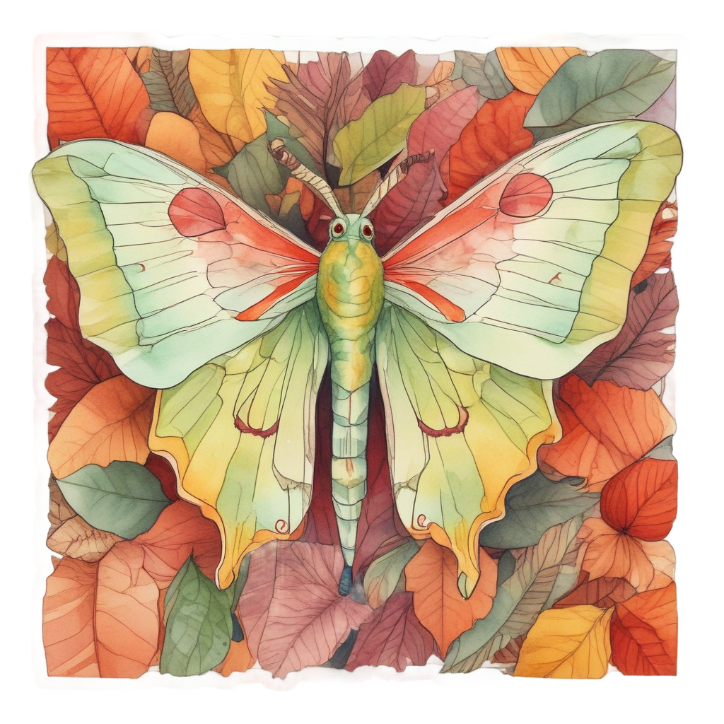 Autumn Leaf Luna — moths & ravens stickers