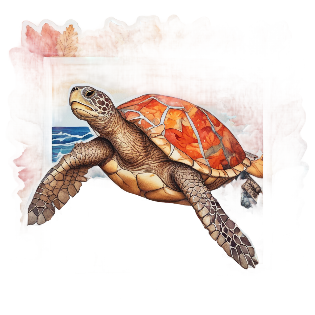 Autumn Leaf Turtle — ocean nursery stickers