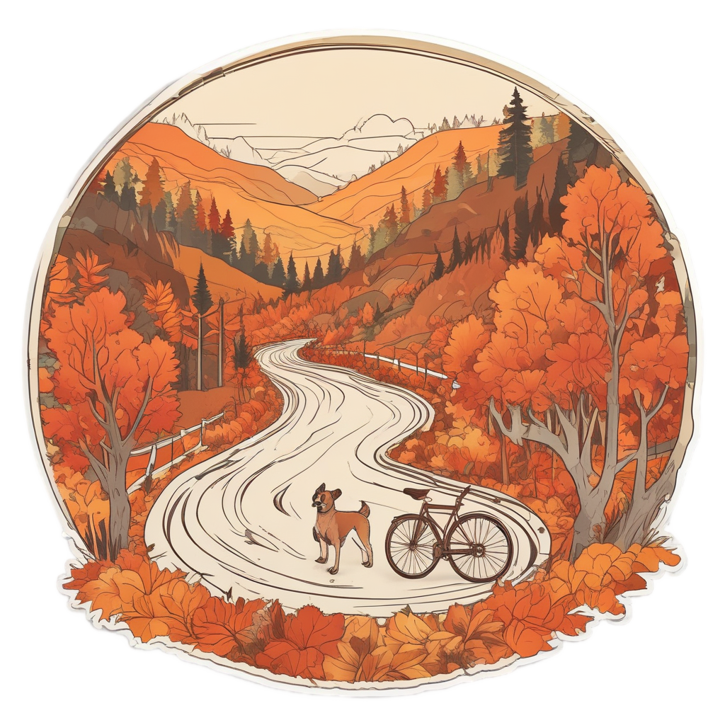 Autumn Switchback Glow — open road stickers
