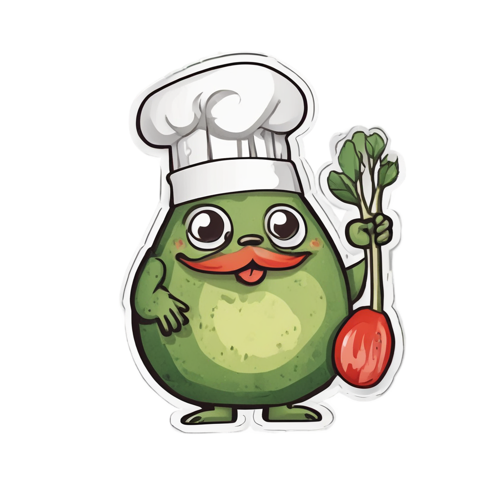 Avocado Chef Master — cute food stickers
