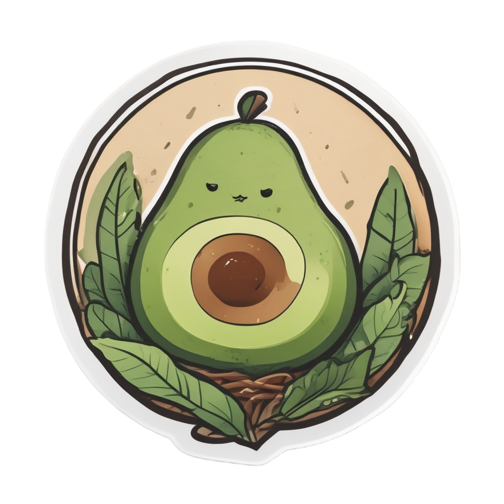Avocado in a Nest — cute food stickers