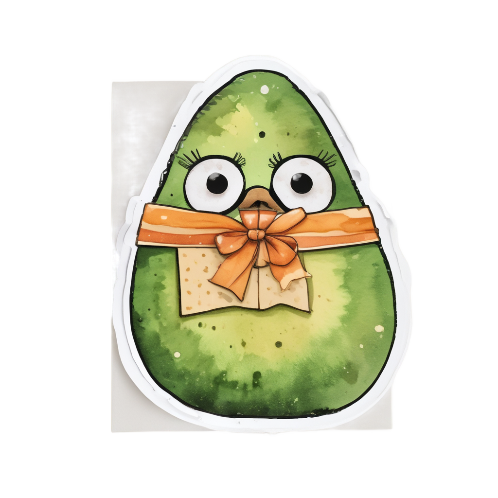 Avocado Surprise Gift — cute food stickers