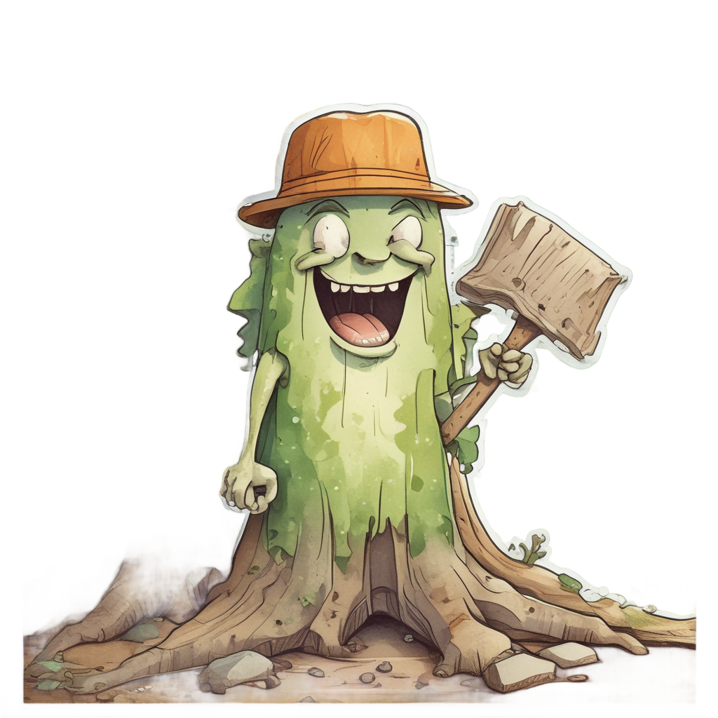 Ax and Laughing Stump — outdoorsman stickers