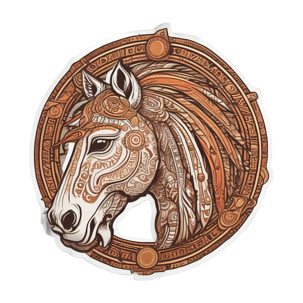 Aztec Pony Sun — animals & pets stickers