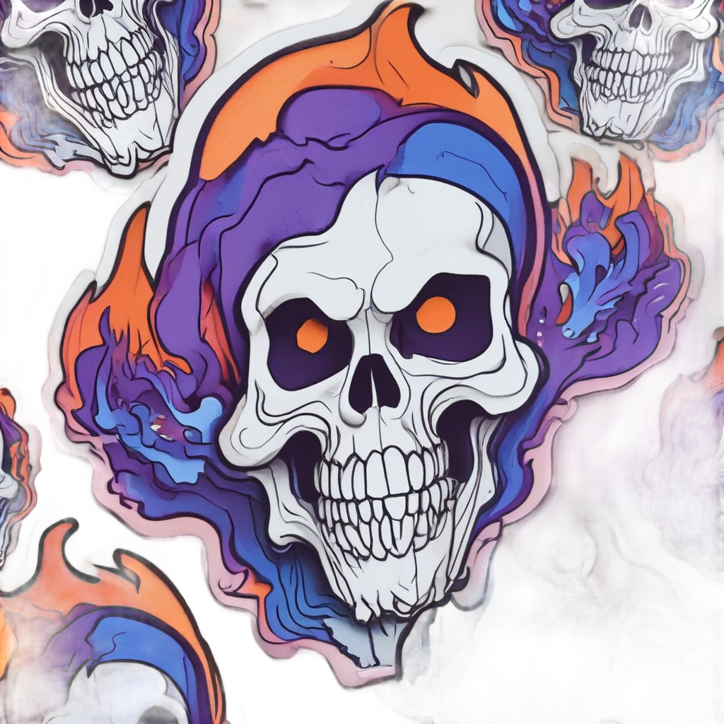 Azure Ember Death's-Head — gothic stickers