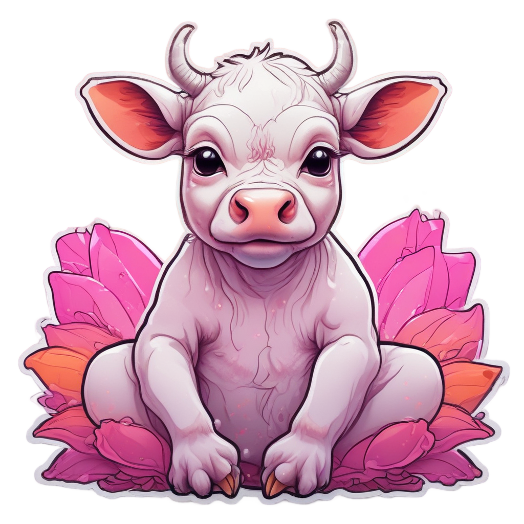 Baby Cow Yogi — farm nursery stickers