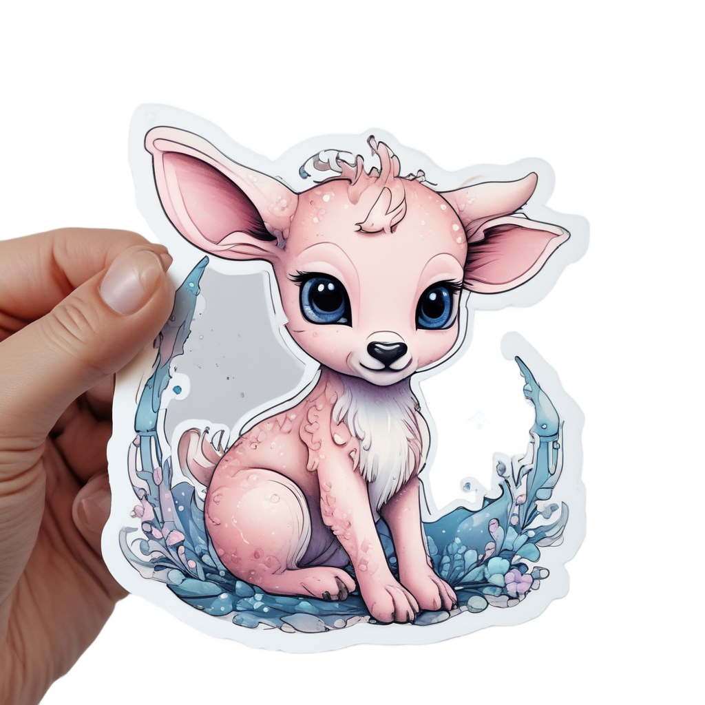 Baby Deer with Moon — animals & pets stickers