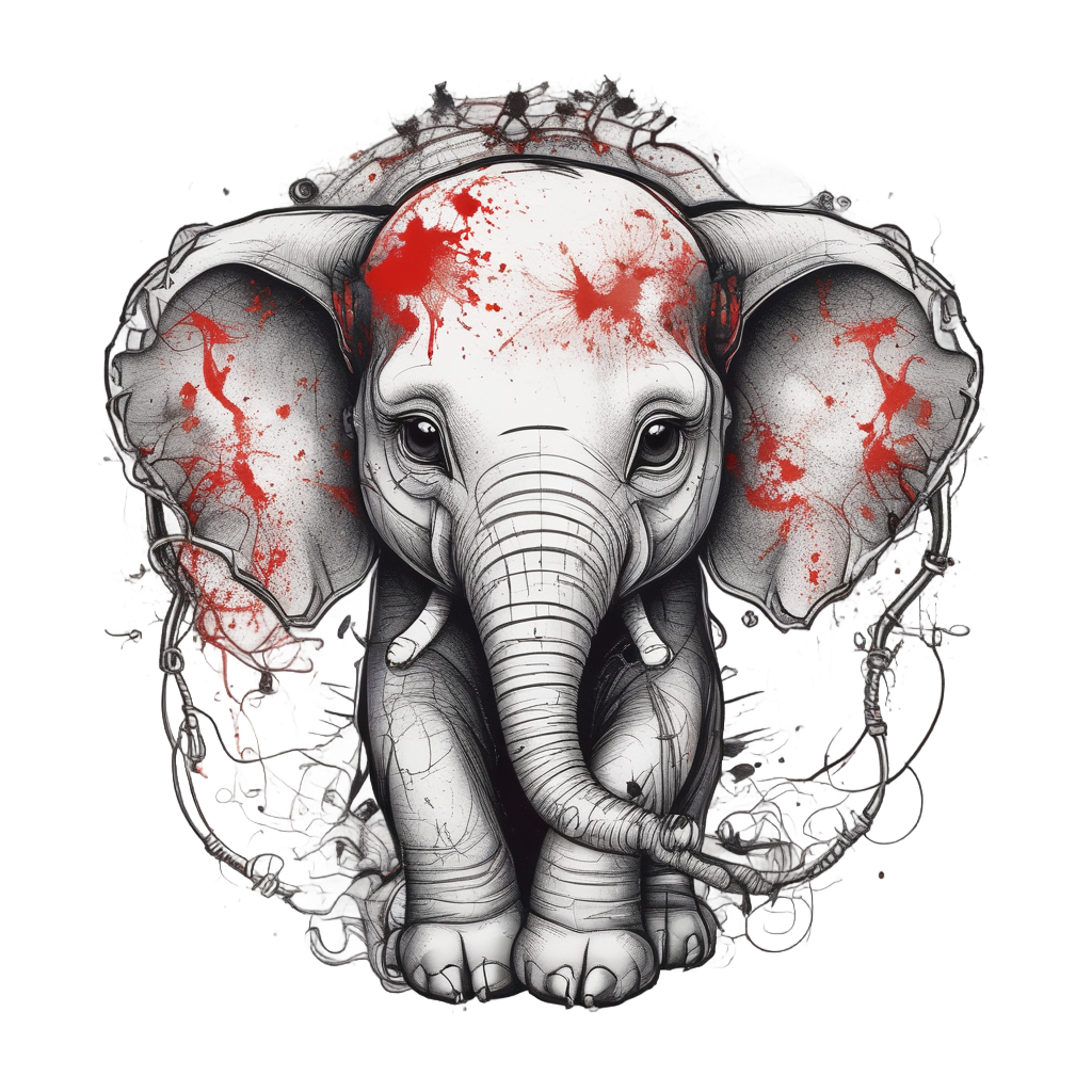Baby Elephant in Chains — safari nursery stickers