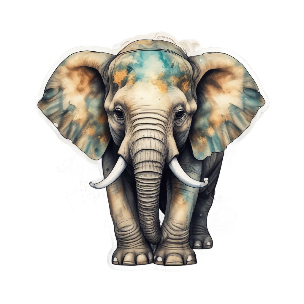Baby Elephant with Compass — safari nursery stickers